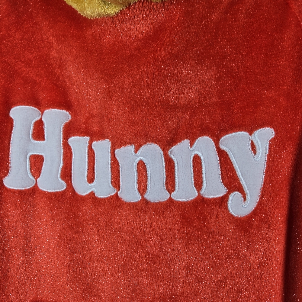 Disney Winnie The Pooh Hunny Character Soft Fleece Long Hoodie Sweater Medium - Picture 4 of 16